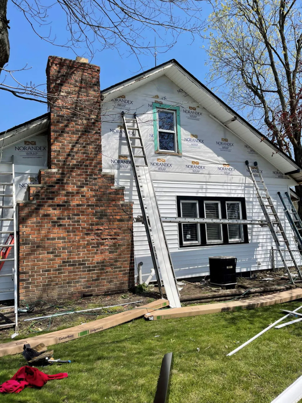 Storm damage documentation on a Featherstone commercial building